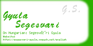 gyula segesvari business card